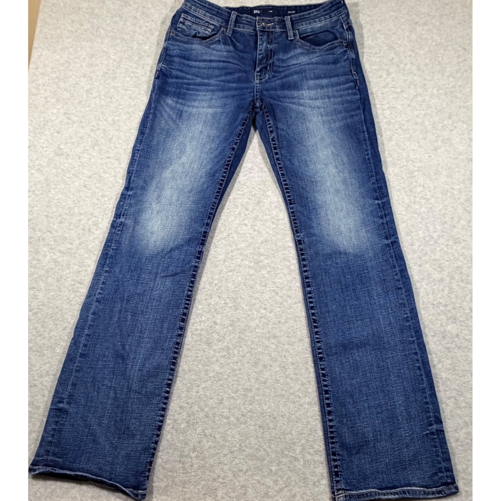 BKE Jake Jeans Mens 34x34 Blue Bootcut Stretch Medium Wash Denim